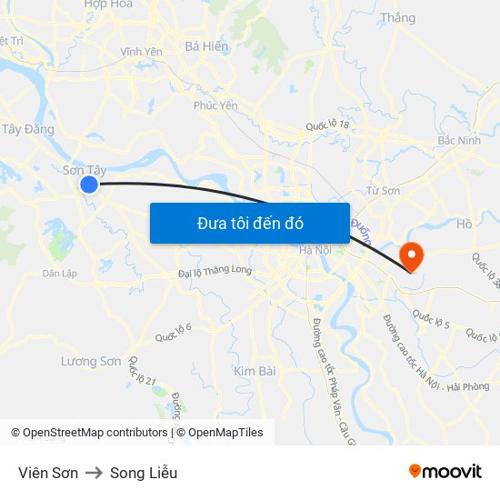 Viên Sơn to Song Liễu map