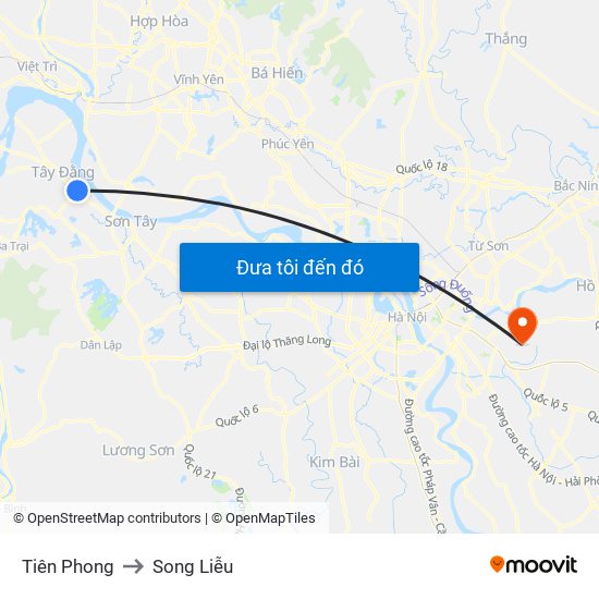 Tiên Phong to Song Liễu map