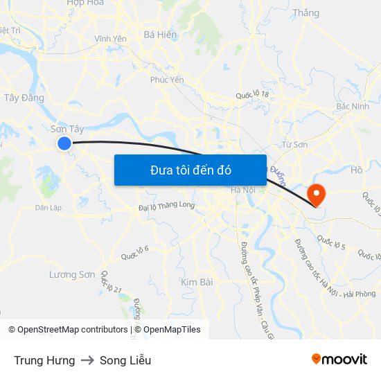 Trung Hưng to Song Liễu map