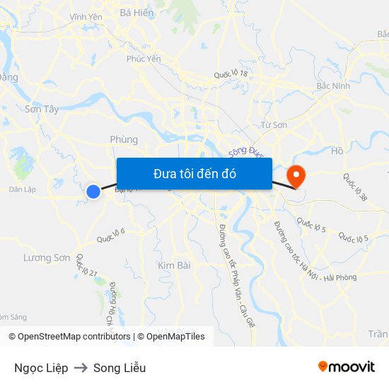 Ngọc Liệp to Song Liễu map