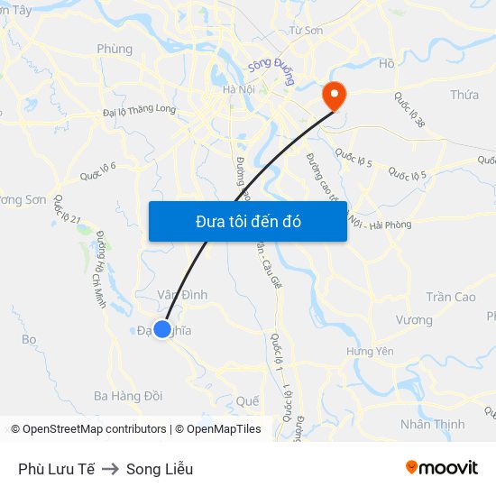 Phù Lưu Tế to Song Liễu map