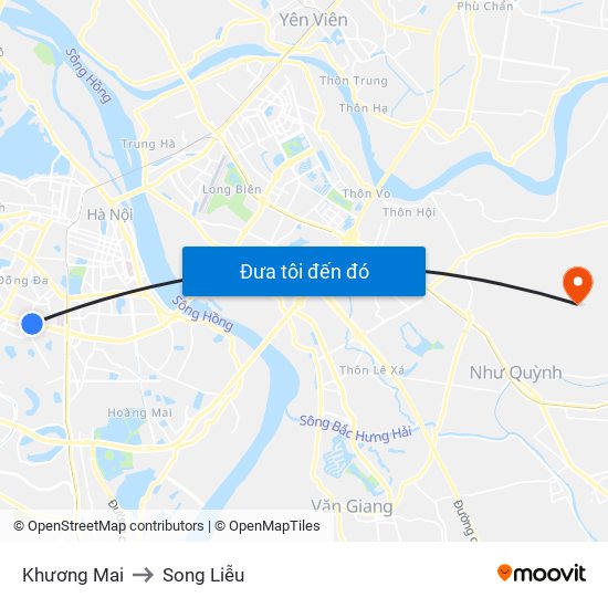 Khương Mai to Song Liễu map