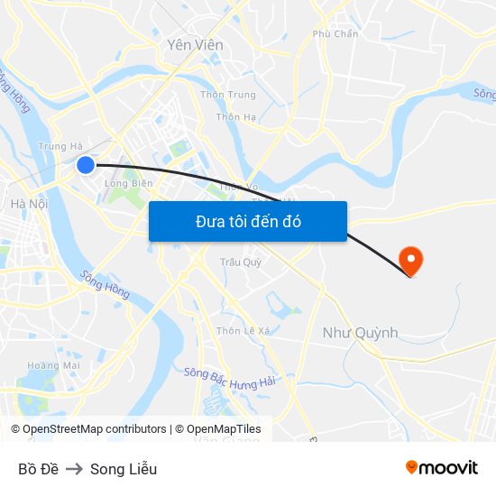 Bồ Đề to Song Liễu map