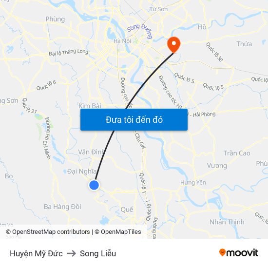 Huyện Mỹ Đức to Song Liễu map