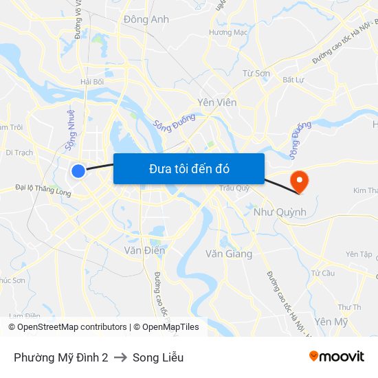 Phường Mỹ Đình 2 to Song Liễu map