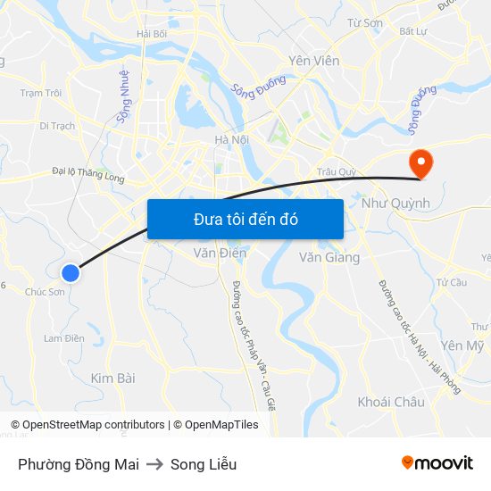 Phường Đồng Mai to Song Liễu map