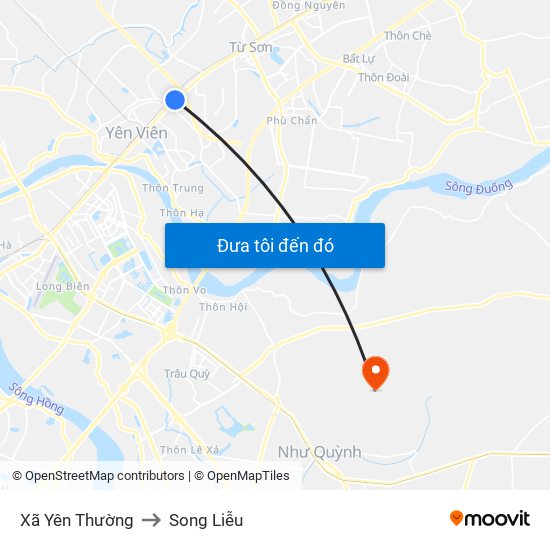 Xã Yên Thường to Song Liễu map