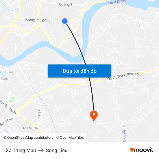 Xã Trung Mầu to Song Liễu map