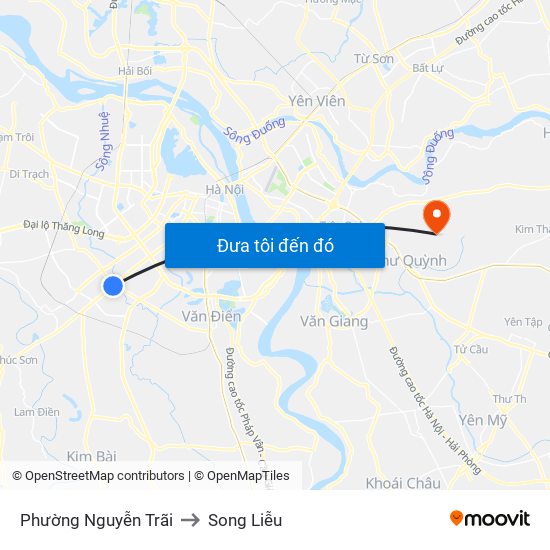 Phường Nguyễn Trãi to Song Liễu map