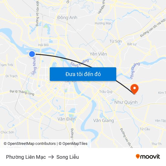 Phường Liên Mạc to Song Liễu map