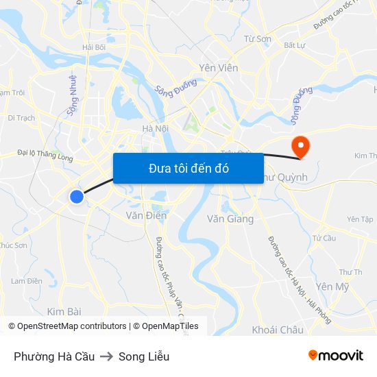 Phường Hà Cầu to Song Liễu map