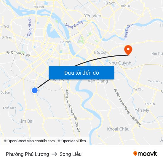 Phường Phú Lương to Song Liễu map