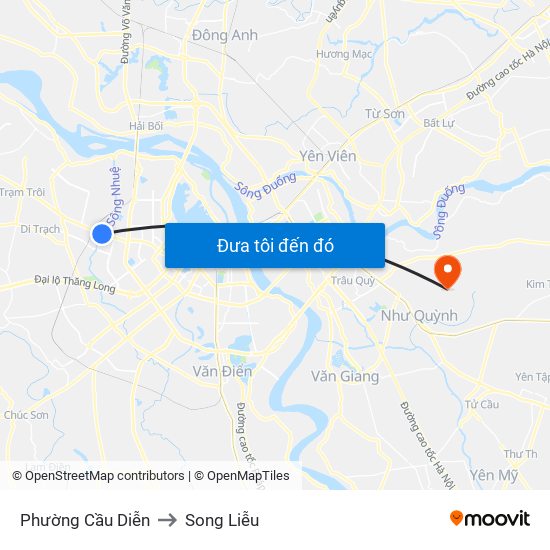 Phường Cầu Diễn to Song Liễu map