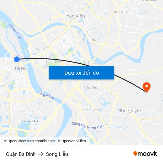 Quận Ba Đình to Song Liễu map