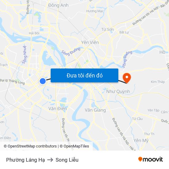 Phường Láng Hạ to Song Liễu map