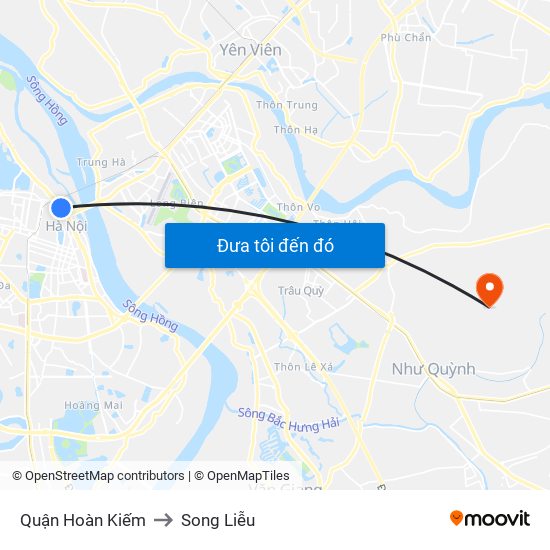 Quận Hoàn Kiếm to Song Liễu map