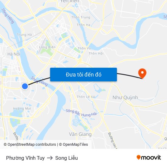 Phường Vĩnh Tuy to Song Liễu map