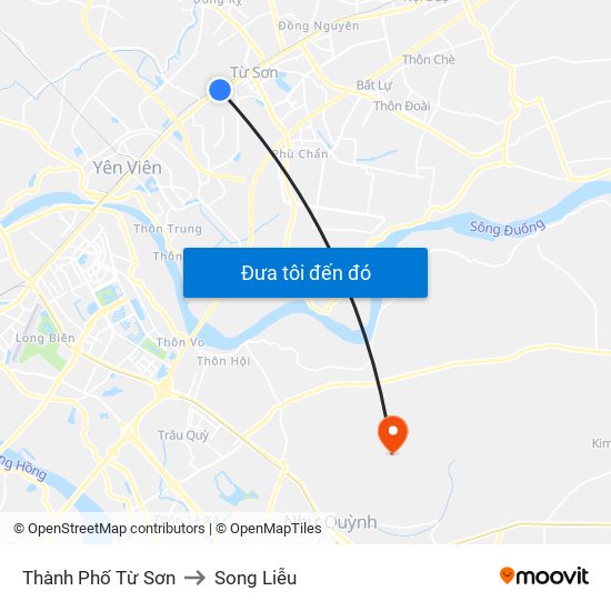 Thành Phố Từ Sơn to Song Liễu map