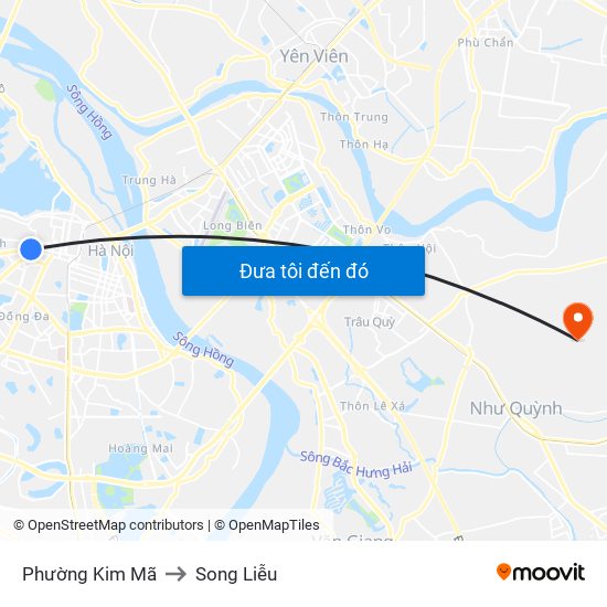 Phường Kim Mã to Song Liễu map
