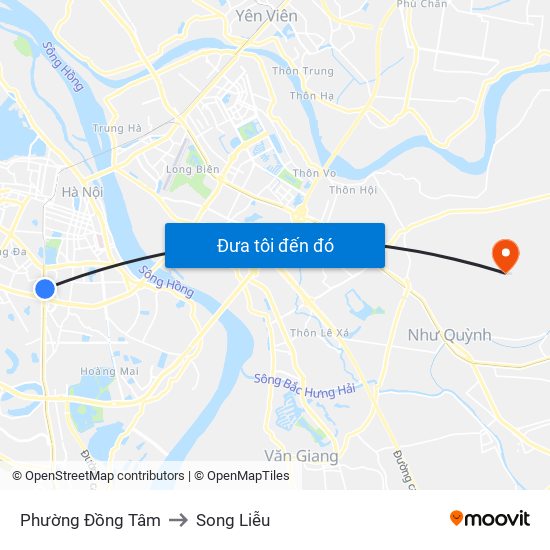 Phường Đồng Tâm to Song Liễu map