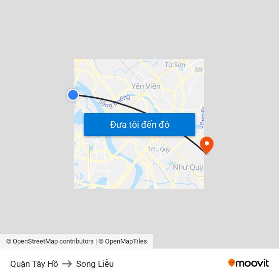 Quận Tây Hồ to Song Liễu map