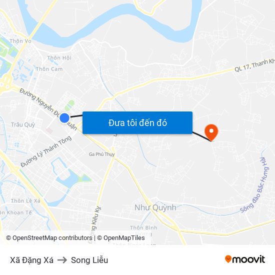 Xã Đặng Xá to Song Liễu map