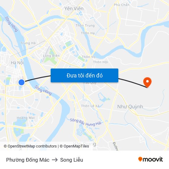 Phường Đống Mác to Song Liễu map