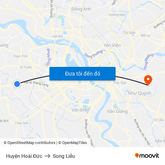 Huyện Hoài Đức to Song Liễu map