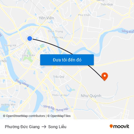 Phường Đức Giang to Song Liễu map