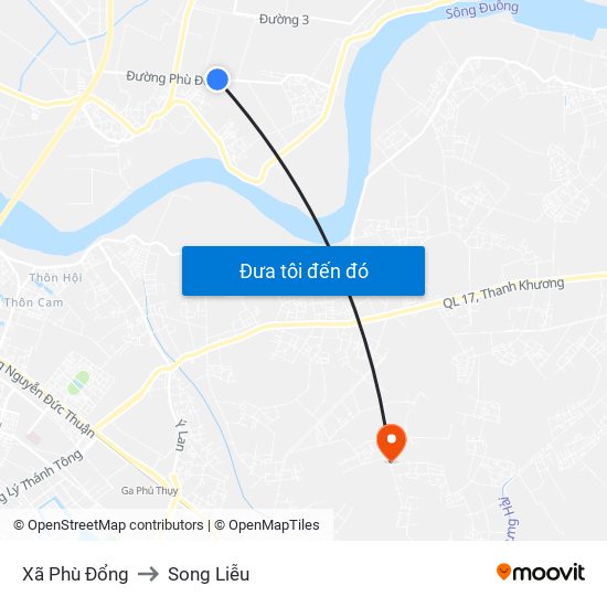 Xã Phù Đổng to Song Liễu map