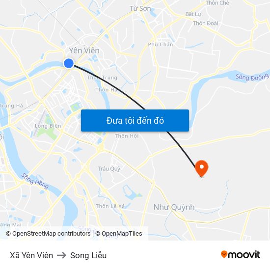 Xã Yên Viên to Song Liễu map