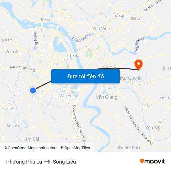 Phường Phú La to Song Liễu map