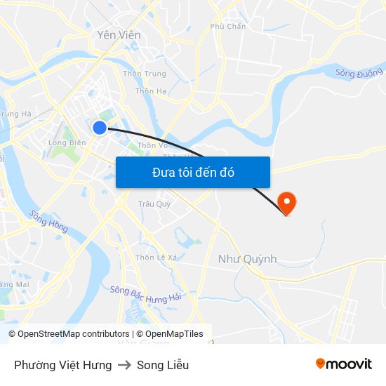 Phường Việt Hưng to Song Liễu map