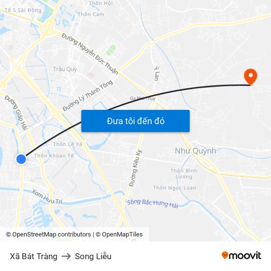 Xã Bát Tràng to Song Liễu map