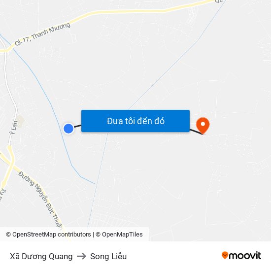 Xã Dương Quang to Song Liễu map