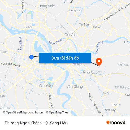 Phường Ngọc Khánh to Song Liễu map