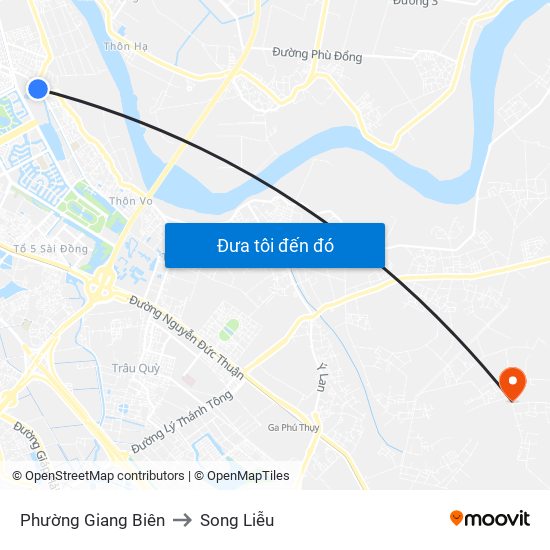 Phường Giang Biên to Song Liễu map