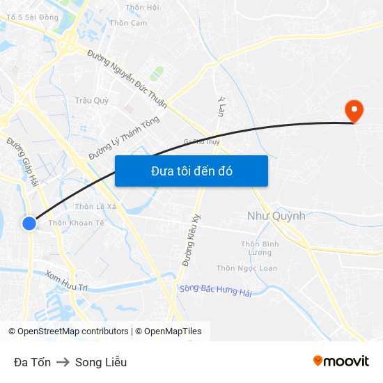 Đa Tốn to Song Liễu map