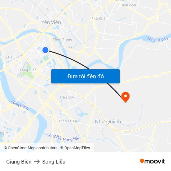 Giang Biên to Song Liễu map