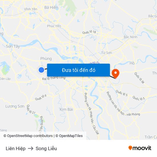 Liên Hiệp to Song Liễu map