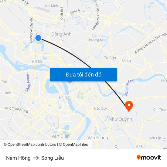 Nam Hồng to Song Liễu map