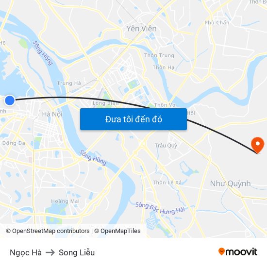 Ngọc Hà to Song Liễu map
