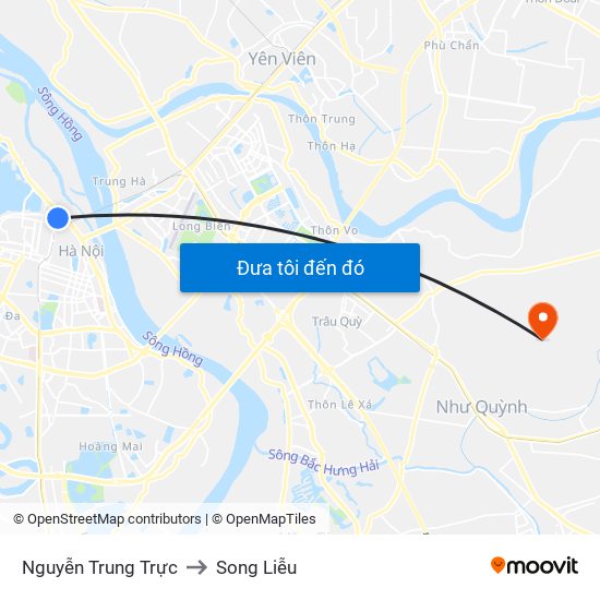 Nguyễn Trung Trực to Song Liễu map