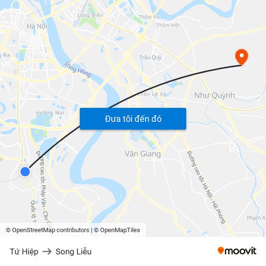 Tứ Hiệp to Song Liễu map