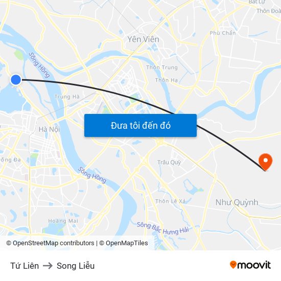 Tứ Liên to Song Liễu map