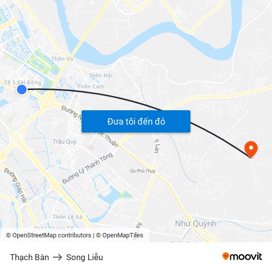 Thạch Bàn to Song Liễu map