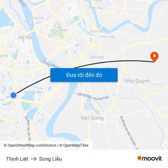 Thịnh Liệt to Song Liễu map