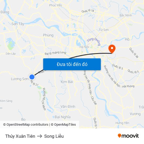 Thủy Xuân Tiên to Song Liễu map