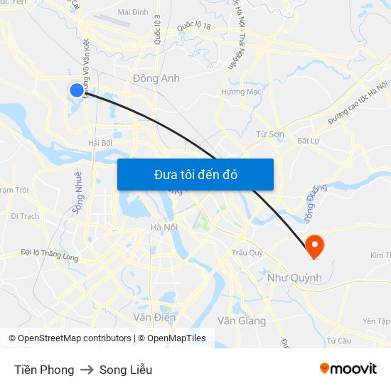 Tiền Phong to Song Liễu map