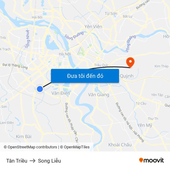 Tân Triều to Song Liễu map